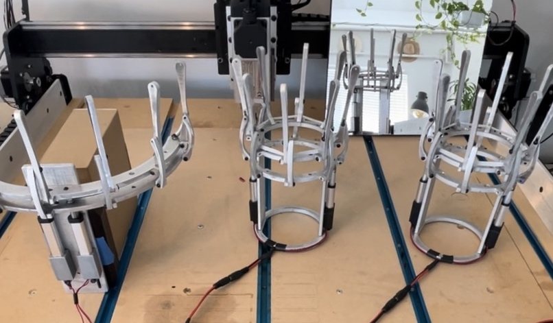 CNC aluminum blooming mechanisms on the bench