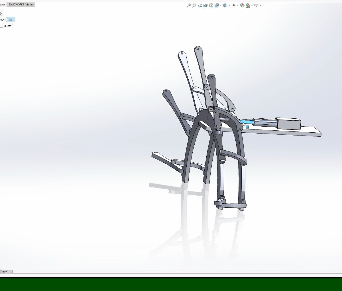 CAD model of the wrist blooming mechanism