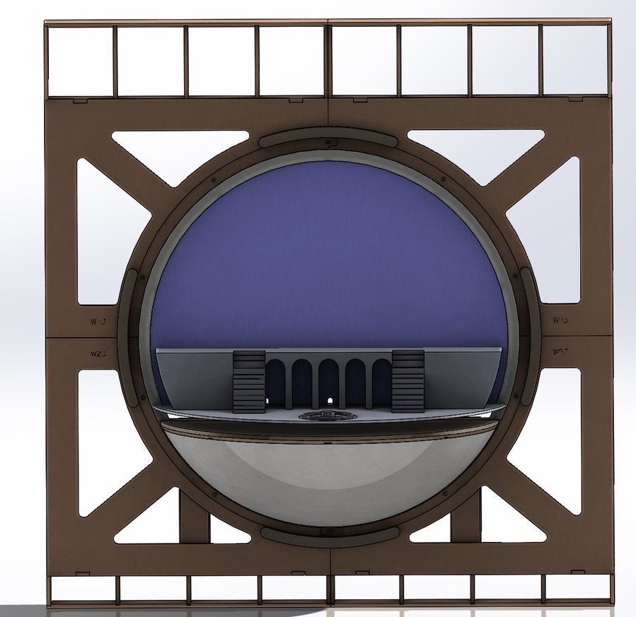 CAD model of the circular window enclosure