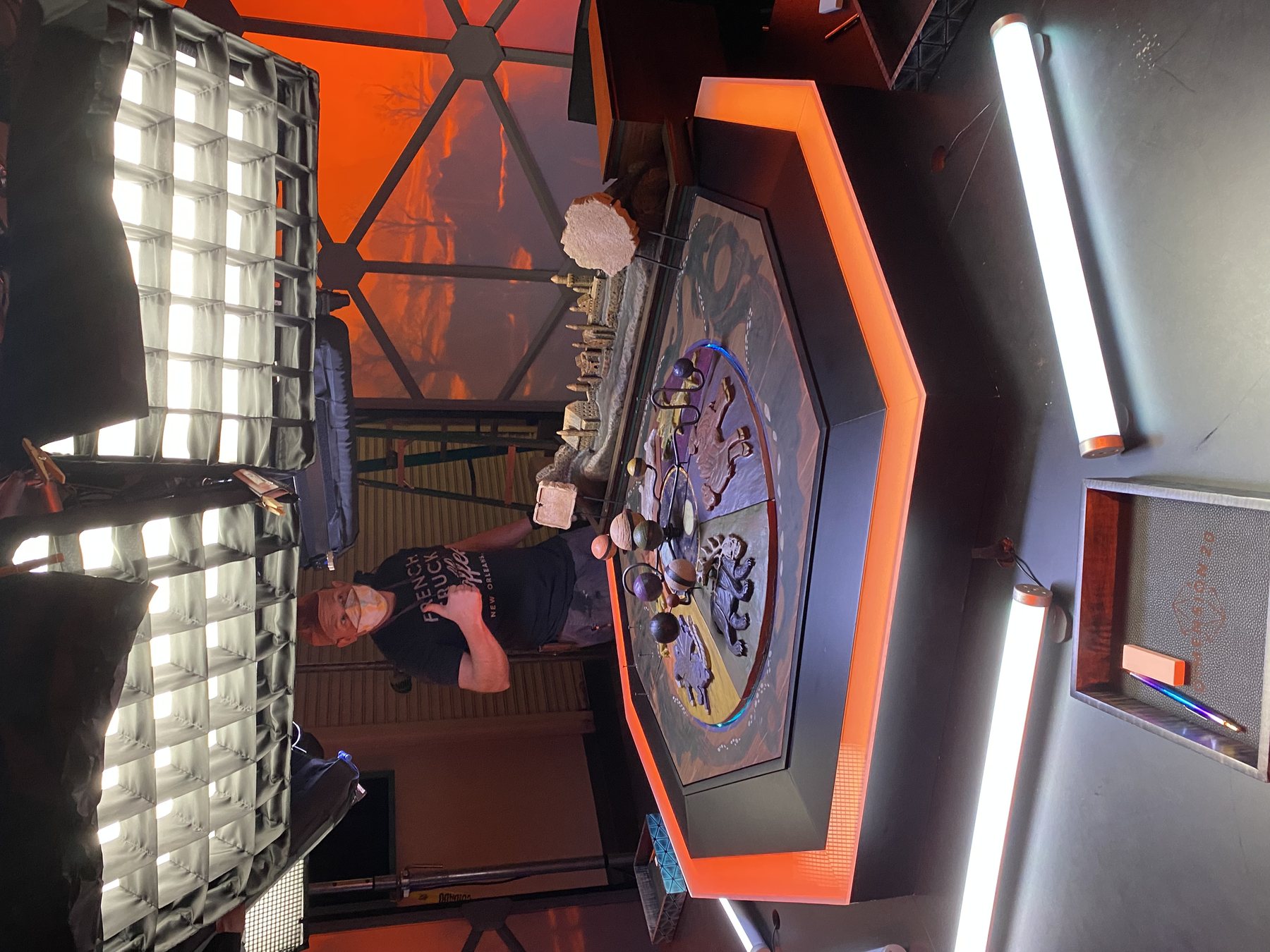 Rotary orrery table on the Dimension 20 set